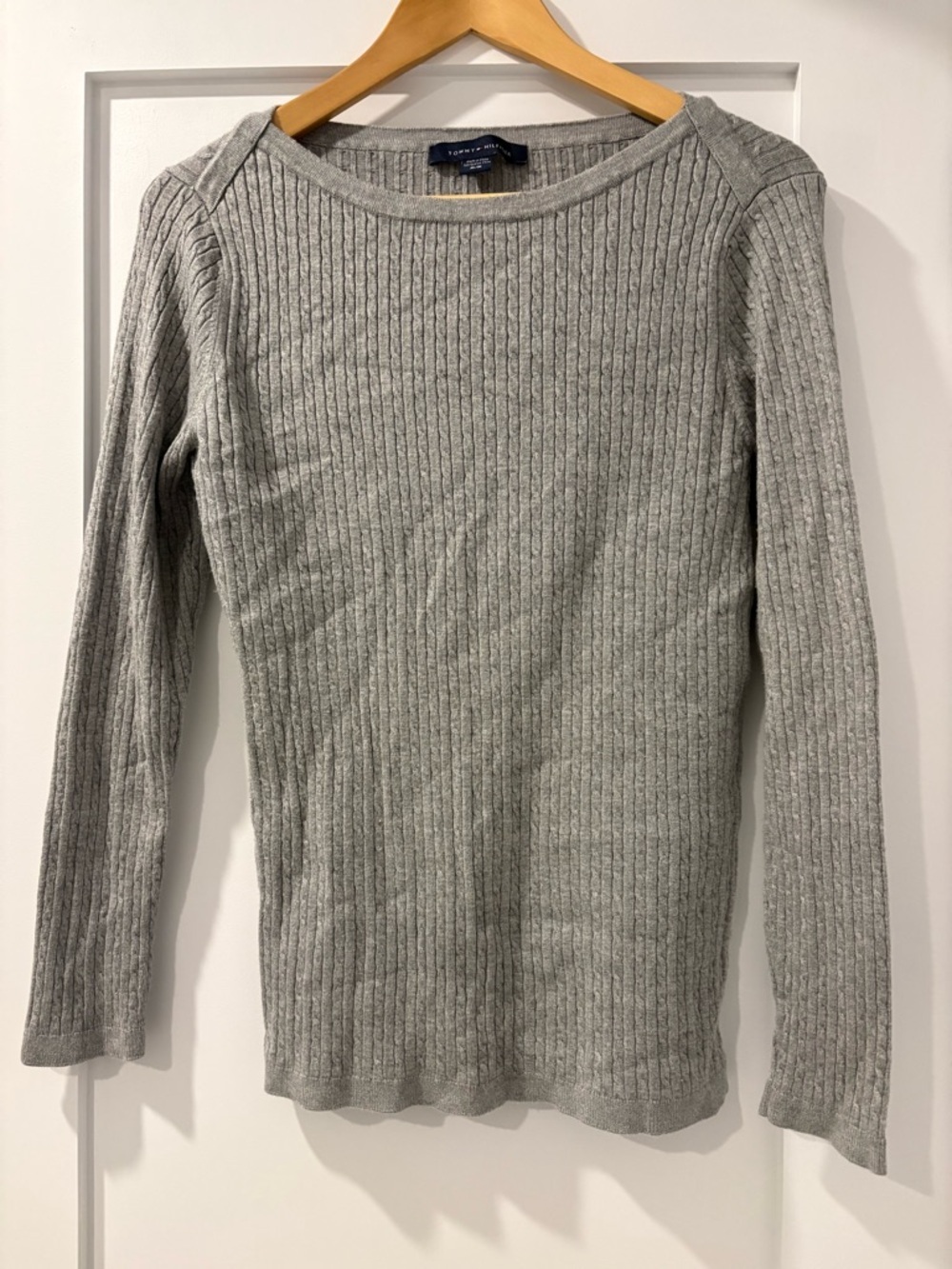 Tommy Hilfiger Gray Rib Knit Sweater Size Medium